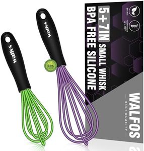 Walfos Small Silicone Whisk,Mini Silicone Whisk,Small Whisk,Non Scratch Rubber Coated Whisk, 5.5+7.5inch Tiny Whisk Suitable for stirring individual eggs and mixing small amounts of powder and sauce.