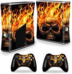 Protective Vinyl Skin Decal Cover for Microsoft Xbox 360 S Slim + 2 Controller Skins Sticker Skins Hot Head