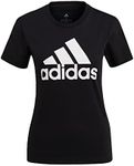 adidas Women's Essentials Logo Short Sleeve T-Shirt, Black/White, XL