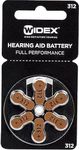 Widex hearing aid battery Size 312 (5 Packets = 30 batteries)