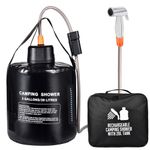 Portable camping shower,5 gallon/20 liter black PVC water bag,electric air pump,outdoor camping shower, solar water heater shower,built-in thermometer,beach,camping,hiking,outdoor shower ideal choice