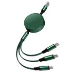 Multi Charger Cable, 6A Multi USB Charging Cable,3 in 1 Retractable Fast Charging Cord [1.2M] with Micro USB Type C Phone Port Compatible with Phone Android Galaxy Huawei Nexus LG Sony(Green)