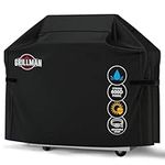 Grillman Grill Cover, Gas BBQ Cover fits Weber BBQ, Brinkmann, Char Broil, Outback & more - Large BBQ Cover Waterproof, Heavy Duty, Windproof, Rip-Proof & UV Resistant (163L x 61W x 122H cm, Black)