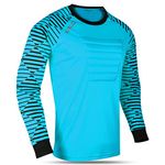 Kalci Soccer Goalie Shirt, Padded Goalkeeper Jersey, Youth/Adult & Kids Sizes, Long Sleeve Football Padded Shirt Mens, Sky Blue, X-Large