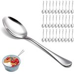 Suwimut 30 Pieces Stainless Steel Dinner Spoons Set, 8 Inch Large Spoons Silverware, Mirror Polished Tablespoons Silver Table Soup Spoons for Home, Kitchen or Restaurant