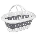 ASAB Collapsible Oval Laundry Basket | Clothes Organiser Basket | Kitchen Storage Basket With Handles | Space Saving Multi-Purpose Bin | Foldable Washing Tub | Portable Pop-Up Laundry Baskets