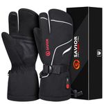 SAVIOR HEAT Heated Gloves, Unisex Rechargeable Battery Powered Electric Heating Glove for Winter Outdoor Working Snow Ski Snowboarding Snowmobiling Motorcycle Riding (Black S66G, Medium)