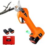 Pruning Shear Battery Powered, Kebtek Electric Pruning Shears Cordless Portable Electric Pruner with 2Pack 2Ah Rechargable Batteries -16.8V 25MM(0.98Inch) Cutting Diameter