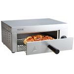 VEVOR Electric Countertop Pizza Oven 12-inch, 1500W Commercial Pizza Oven with 0-60 Minutes Timer, Stainless Steel Pizza Maker with Removable Crumb Tray for Commercial and Home Use, ETL Certified