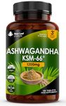 Ashwagandha KSM 66-1200mg - 180 Vegan Tablets Pure High Strength Ashwagandha Root Extract - 3 Months Supply Ashwagandha KSM Tablets Supplement (not Ashwagandha Capsules) Non-GMO & UK Made