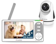 Firskids Baby Monitor, 4.3'' Large Screen with 30-Hour Battery, Remote Pan-Tilt-Zoom Camera, no WiFi, Two-Way Talk Night Vision Temperature Display, Ideal for Baby Room Monitoring