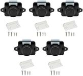 5PCS Push Button Latch Catch Drawer Replacement Keyless Door Lock Cupboard Door Motorhome Caravan Cabinet Knob Zinc Alloy Pop Up for 15-18mm Thickness Cabinet Boat Horsebox Camper Van RV Black