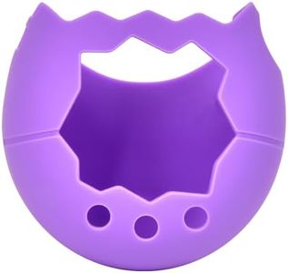 Silicone Case Compatible with Tamagotchi Pix Virtual Pet Game Machine, Protective Gel Soft Skin Cover for Tomagatchie Giga Pet Mini Toy, Travel Carry Pouch Sleeve with Hand Strap-(Purple), Bag Only