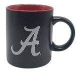 Boelter Brands Two Toned Matte Black Coffee Mug, NCAA Team Logo with Inner Team Color (Alabama Crimson Tide)