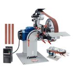 VEVOR Belt Grinder Sander, 72 x 2-Inch Variable Speed Belt Polisher with VFD, 1500W Knife Sharpener with 3 Grinding Moulds & 3PCS Sanding Belts for Metalworking, Compatible with 72"- 82 * 2" Belts