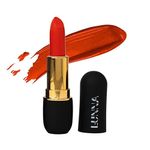 Lunna Matte Orange Cream Finish Lipstick For Girls & Women | Long Lasting Rich Color |Lips Hydration & Moisturization| All-day Wear | Smudge Proof, Transfer& Waterproof Perfect for Daily Use | 3.5g