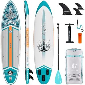 COOLCAA Dolphin Lite 11'8" Inflatable Stand-Up Paddle Board, 490Lbs Capacity SUP Board with 34'' Extra Wide, Fishing Paddleboard with Accessories & Bag for Adults Youth (Anchor Wing)