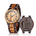 Engraved Wooden Watch for Dad from Son - Personalized Wood Watch Idea for Him Christmas Fathers Day Birthday Gifts