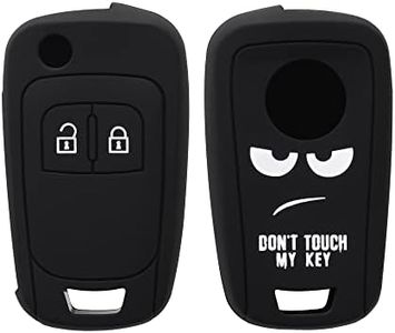 kwmobile Carcasa Compatible con Llavero de Opel Chevrolet Llave de Coche Plegable de 2 Botones Funda - Funda para Mando de Coche de Silicona - Blanco/Negro