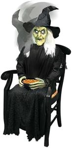 Sitting Witch Animated Prop Halloween Porch Greeter