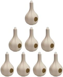 Wild Bird Lover's Single Purple Martin Gourds – Pack of 8 Durable Plastic Bird Houses with Drainage & Hanging Loop