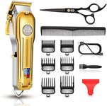 CIICII Hair Clippers for Men Professional, Cordless Barber Clippers for Hair Cutting (12Pcs Rechargeable USB Adjustable LCD Display Hair Beard Grooming Trimming Haircut Kit) for DIY Home Barber Salon