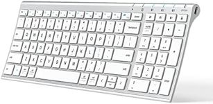 iClever BK10 Bluetooth Keyboard, Multi Device Keyboard Rechargeable Bluetooth 5.1 with Number Pad Ergonomic Design Full Size Stable Connection Keyboard for iPad, iPhone, Mac, iOS, Android, Windows