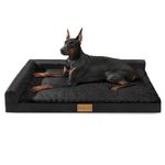 Patas Lague Orthopedic XL Dog Bed for Large Dogs 107x71cm, Waterproof L Shaped Big Large Dog Sofa Beds with Removable Washable Cover, Soft Pet Couch Bed Mat with Nonskid Bottom, Black