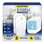 VEYOFLY Fruit Fly Traps for Indoors (2 Device + 4 Refills), Gnat Trap Indoor Plug in, Bug Traps, Flying Insect Trap, Gnat Traps for House Indoors, Fly Trap Indoor for Home Bug Light, Gnats Catcher