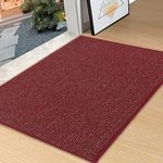 BEQHAUSE Door Mat 32" x 48", Front Back Door Mat Non-Slip, Dirt Resistant and Absorbent Doormat Low-Profile Floor Mats Washable Rugs for Entryway Welcome Mat, Red