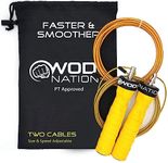 WOD Nation Attack Speed Jump Rope : Adjustable Jumping Ropes : Unique Two Cable Skipping Workout System : One Thick and One Light 11 Foot Cable : Fits Men and Women