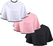 3 Pieces Makeup Capes for Clients Makeup Bibs Comb-out Beard Aprons Hair Dye Aprons Styling Shampoo Capes Hair Salon Shorty Cape Barber Short Smock for Hair Beauty Makeup Artist Accessories, 3 Colors, Black, White and Pink