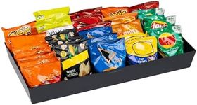 Mind Reader Snack Tray, Countertop Organizer, Snack Tray, Pantry, Breakroom, Kitchen, 24" L x 12" W x 3.25" H, Black