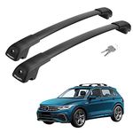 BougeRV Car Roof Rack Cross Bars for Volkswagen VW Tiguan 2018-2023 with Anti-Theft Lock, Aluminum Anti-Rust Cross Bar for Roof Cargo Carrier Kayak Canoe Bike Snowboard, Black (Not for Limited Model)