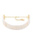 ZAVERI PEARLS White Freshwater Rice Pearls AAA+ Quality 4 Strand Choker Necklace For Women-ZPFK11509