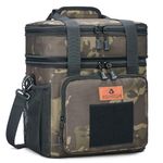 HSHRISH Large Insulated Tactical Lunch Bag for Man, Double Layer Insulated Large Cooler Bag for Men Adults Waterproof Leakproof Durable Lunch Bag for Work Outdoor Picnic 15L, Black Camo