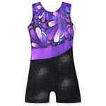 Leotards for Girls Gymnastics Size 10-11 Years Old Purple Peacock Sparkly Unitard