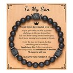 PINKDODO Gifts for Son Gifts from Mom, To My Son Bracelets, Birthday Christmas Easter Confirmation Gifts for Son Teen Boys Gift Ideas