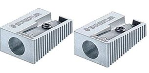 Staedtler Single Hole Quality Aluminium Pencil Sharpener X 2