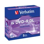 Verbatim 43541 8x Dual Layer DVD+R - Jewel Cased 5 Pack