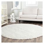 4' Diameter, White : Safavieh California Shag Collection SG151-1010 White Area Rug (4' Diameter)