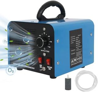 Auveach Generador de Ozono 32.000 mg/h con 2 Modos para Aire y Agua 200 mg/h Filtro de Aire Portátil Purificador Ozonizador Industrial con Temporizador 2H para Cocina Oficinas Garaje (Azul)