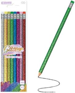 BAZIC Wood Pencil Glitter Metallic Pencils, Latex Free Eraser, Unsharpened Rewards Glitter Pencil for Kids Student Artist (8/Pack), 1-Pack