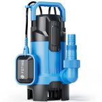 2024 Upgraded Automatic&Manual Sump Pump 1.5HP 6300GPH, Submersible Water Pump with Float Switch Clean/Sewage, Sealed Thermoplastic Utility Pump, 16ft Power Cord for Pool Draining Tub Pond Basement