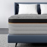 Good Nite Double Mattresses 10Inch Deep 9-Zone Foam Pocket Sprung Double Mattress 4FT 6 Hybrid Mattress Medium Firm Comfort Double Mattress Edge Support, Grey, 135x190x25cm