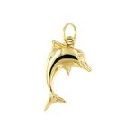 Lucchetta - 14 kt Yellow Gold Dolphin Jewelry Charm, Pendant without Necklace, Men's Women's 14k Pendants for Necklaces up to 4mm - Authentic Italian Jewelry from Italy, Yellow Gold, No Gemstone