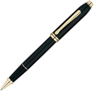 Cross Townsend Classic Black Lacquer Rollerball Pen, Black Ink - Elegant Pen, Black Ink for Effortless Writing - Consistent, Smooth Writing - Large Nib - Reliable & Long-Lasting - Includes Gift Box