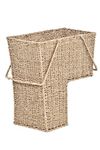 15" Water Hyacinth Storage Stair Basket With Handles by Trademark Innovations (Natural)