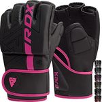 RDX MMA Gloves Grappling Sparring, Pre-Curved Martial Arts Mitts, Ventilated Palm, Maya Hide Leather Kara Cage Fighting Gloves, Combat Sports Training, Muay Thai, Punching Bag and Kickboxing