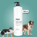 Moe Xtra Nourish Pet Shampoo for Itch Relief & Moisturize Dry Coat| Helps Soothe Itchy Skin | Sulfate & Paraben Free | pH Balanced for Dogs & Cats (900 ML)